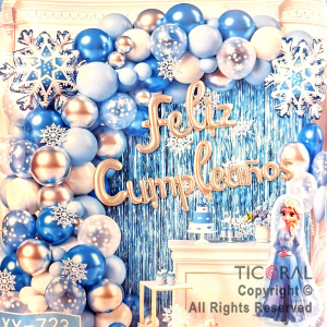 SET DE GLOBOS ARCO XL FROZEN ELSA XY 70 UNIDADES